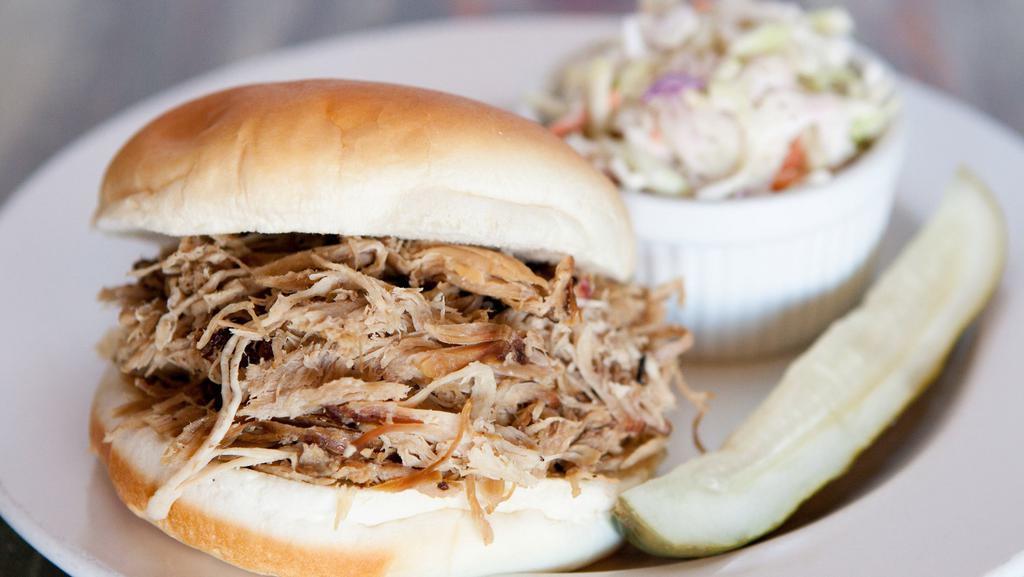 Pulled Pork Sandwich · Gluten-free. The original southern barbeque, our pulled pork is slow smoked, then hand pulled.