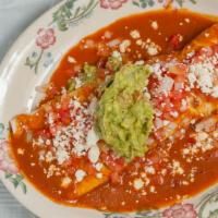Expresso Vegetarian · Rice, beans, cheese, and lettuco, wrapped in a four tortilla, smothered with enchilada sauce...