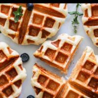 Build Your Own Belgium Waffle · These waffles are laced with tiny caramelized sugar beads throughout a buttery-sweet treasur...