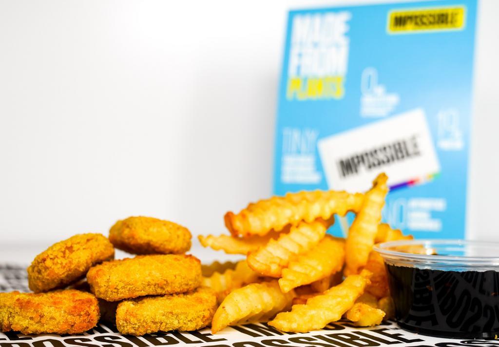 6 Impossible Nuggets · 6 Crispy Impossible chicken nuggets fried to perfection with your choice of dipping sauce