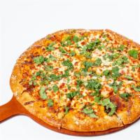 Bbq Chicken · Grilled chicken, onion, tomato & cilantro topped with mozzarella cheese on legends sweet & t...