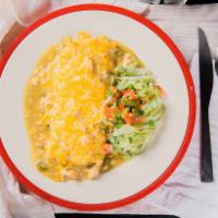 Chicken Chile Verde Burrito · A flour tortilla filled with dave’s chicken chile verde, cilantro-lime rice, beans & smother...