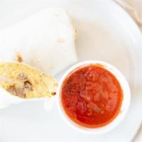 Small Claims Court Burrito · Scrambled eggs, Colby Jack cheese.Wrapped in a warm tortilla