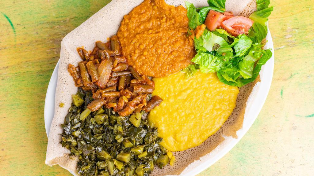 Individual · Any three items from Vegan or Meat dishes served with Selata and Injera or Rice.
