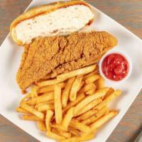 Catfish Sandwich · catfish fillet on a french roll with a side of hot sauce and tarter sauce add fries for only...
