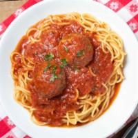 Spaghetti · Traditional spaghetti pasta served with our marinara sauce