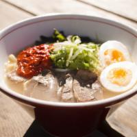 Chicken Dwen-Jang · Mushroom broth, chicken breast, seaweed, scallion, bean sprouts, soft boiled egg.

Undercook...