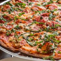 Clark Street Meat Pizza · It's the spicy meat pizza that keeps on giving.It's loaded with our Chicago sausage, capicol...
