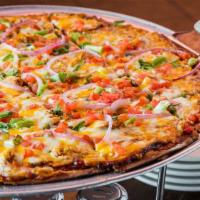 The Yahoo Barbecue Chicken Pizza · Who doesn't like a good barbecue? We pile on our tasty chicken (what else?), cotija, cheddar...