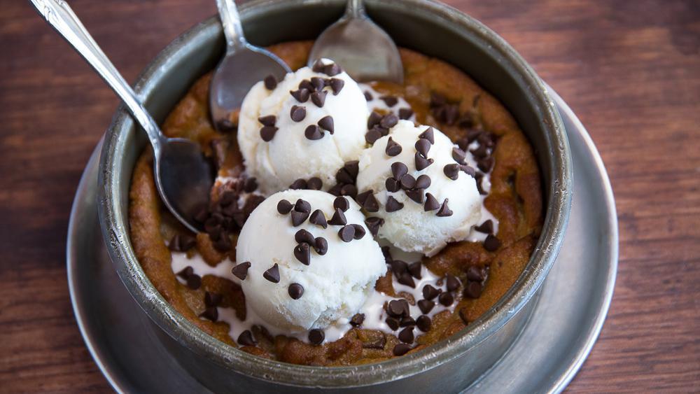 Pizza Cookie - Chocolate Chip · ½ lb. of Chocolate Chip cookie dough slightly baked and served with vanilla bean ice cream.