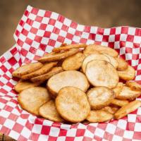 Spuds · Thick slices of Idaho potatoes. Good enough to be a meal themselves. Original, Cajun, and Pa...