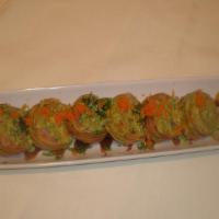Tornado Roll · Shrimp tempura, avocado rolled in soybean paper and fried potato string, masago, green onion...