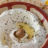 Labneh  Dip · Yogurt dip, made of middle eastern strained yogurt. Garnished with zaatar and extra virgin o...