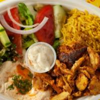 Chicken Kabab Bowl · Tender boneless chicken breast , marinated and broiled .