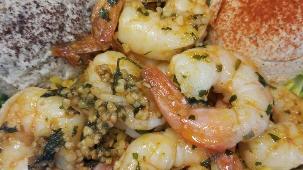 Shrimp Bowl · Jumbo shrimp pan sautéed with herbs and garlic.