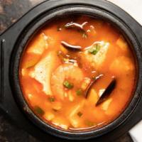 Sundubu · Spicy soft tofu stew.