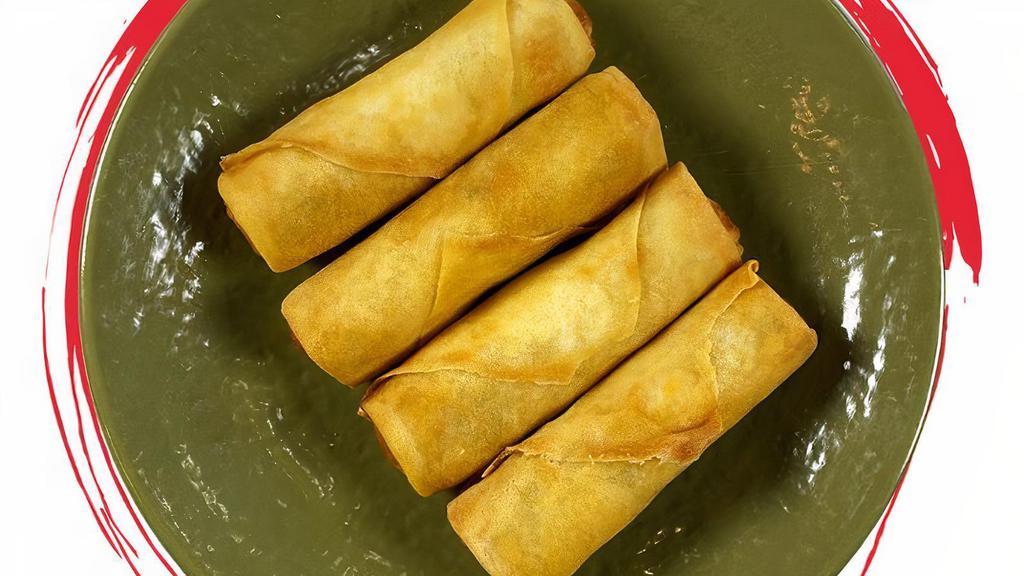 Vegetable Spring Rolls** · 4  crispy rolls filled with Cabbage, Green beans, Carrots, Mushrooms, Onions, Vermicelli, Spices served with our Sweet & Sour Sauce.