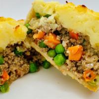 Shepherd'S Pie · Ground beef, onions, peas, carrots, mashed potato top