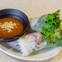 Spring Roll (1Pc.) · Shrimp or tofu. Salad and vermicelli.
served with peanut sauce