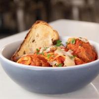 Spaghetti & Meatballs · blend of beef, pork and veal, red sauce, grana padano, herbs. served with sliced filone toast