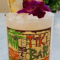 Tiki Agenda · Tiki Bitters, house made Ginger syrup, Lemon, Lime, Soda