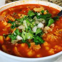 Menudo Grande · A traditional mexican soup made with tripe.