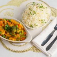 Veggie Curry · Sauteed mixed vegetables topped with curry sauce