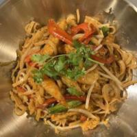 Drunken Noodles · Vegan. Bell peppers, bamboo shoots, onions, carrots, bean sprouts, basil, cilantro, Tofu.