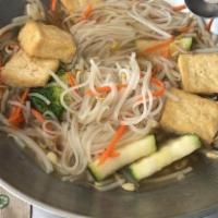 V Vegetarian Pho (Tofu) · Gluten Free, Vegan. Tofu, broccoli, carrots, bean sprouts, fresh herbs, chives, lime, jalape...
