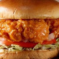Buffalo Crispy Chicken · Fried chicken with buffalo seasoning, pepper jack, lettuce, tomato, pickles, and spicy ranch...