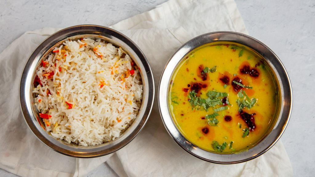 Daal Turka · Yellow split lentils cooked to a thick soup with herbs and spices. Served with basmati rice.