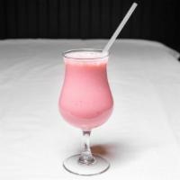 Strawberry Lassi · refreshing yogurt drink blended with strawberries and homemade yogurt