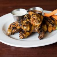 Smoked Wings- Gf · Smoked then grilled. Carrots/ Celery/Sauce choice/ranch or bleu cheese.