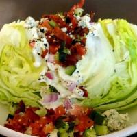 The Wedge- Gf · iceberg lettuce / blue cheese dressing / candied bacon tomato / cucumber / red onion / blue ...