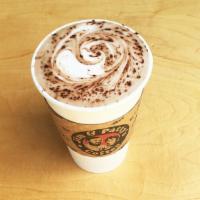 Cafe Au Chocolat · Our house coffee with steamed milk and chocolate topped with whip cream. I'm sensing a trend...