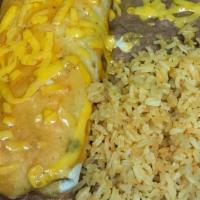 Burrito Combo · Chicken, ground beef, or shredded beef. Rice and beans inside only.