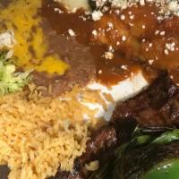 Carne Asada With Chile Relleno Special · Carne asada and a chile relleno (large fried poblano pepper stuffed with cheese). Served wit...