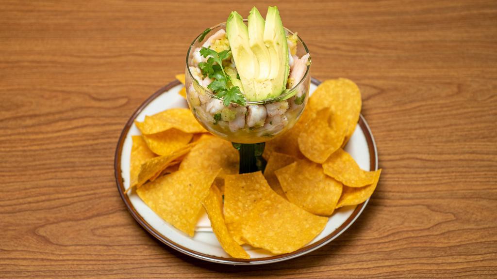 Ceviche Of The Day From Seattle Fish Co (Unavailable) · 1/2 pound serving of rotating fresh catch of the day from seattle fish co. Lime, red and white onion, bell pepper, pineapple, cucumber, cilantro and avocado. Served with tostadas.