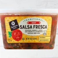 Signature Café Fresca Salsa Hot · Tomatoes, peppers, onions, and cilantro in a traditional Mexican style salsa.