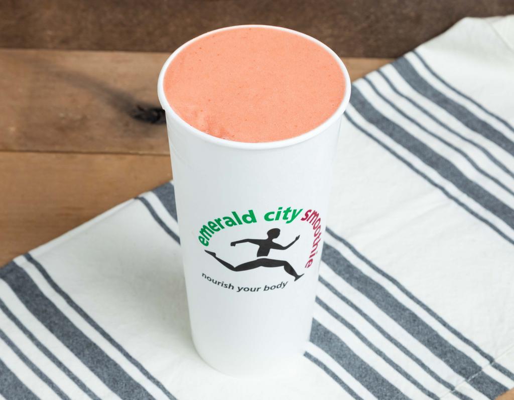 Just Peachy Smoothie · Just peachy is a healthy, refreshing smoothie filled with summer fruits and protein. Core ingredients- peach, strawberry, papaya and whey protein.