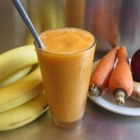 Mavin · 16 ounce. Carrot, ginger juice, apple juice, banana.