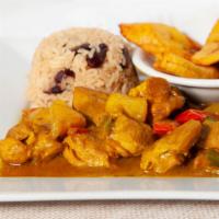 Curry Chicken · Boneless skinless chicken breast piece is simmered in a special blend of jamaican yellow cur...