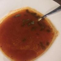 Tomato Soup · A twist on the traditional tomato soup, thick slow cooked tomatoes blended with Indian spice...