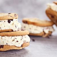 Cookie & Ice Cream · Pazooki style chocolate chip cookie filled with vanilla ice cream on top.