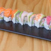 Rainbow Roll · In: California roll 
Top: Salmon, tuna, red snapper, shrimp, avocado