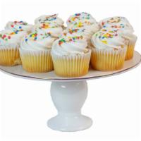 White Cupcakes With Vanilla Buttercream & Confetti · 6 count price (12 ct option available)