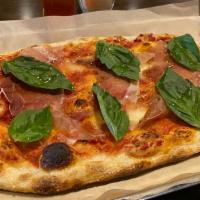 Prosciutto · red sauce, prosciutto, basil, fresh mozzarella