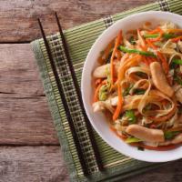 Chicken Chow Mein · Excellent egg noodles and tasty chicken stir-fried with mixed veggies and a sweet and savory...