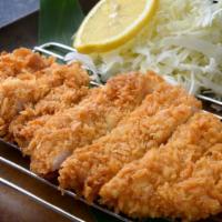 Pork Katsu · Pounded pork cutlet with a delightful panko crumb coating. Fried until crunchy on the outsid...