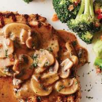 Chicken Marsala · Wood-grilled and topped with mushrooms and our Lombardo Marsala wine sauce. Served with your...